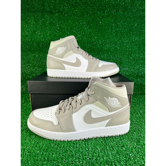 Jordan Other - Jordan 1 Mid Linen College Grey 554724-082 Men's Size 9.5 Sneakers Brand New